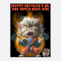 Panel de aluminio impresión de gato "Fuerza Felina Saiyajin" Michilandia | La tienda online de los fans de gatos