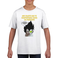 Camiseta Junior Unisex Estampado de Gato "Príncipe Saiyajin Felino" Michilandia | La tienda online de los fans de gatos
