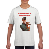 Camiseta Junior Unisex Estampado de Gato "Cómplice Felino" Michilandia