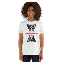 Camiseta Unisex Estampado de Gato "Privacidad termina aquí" Michilandia | La tienda online de los fans de gatos
