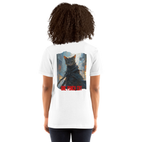 Camiseta Prémium Unisex Impresión Trasera de Gato "Sigilo Supersónico" Michilandia | La tienda online de los fans de gatos