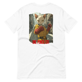 Camiseta Prémium Unisex Impresión Trasera de Gato "Guardián Calvo" Michilandia | La tienda online de los fans de gatos