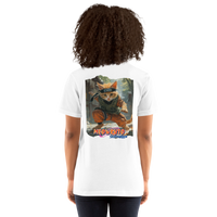 Camiseta Prémium Unisex Impresión Trasera de Gato "Misión Jounin Gatuno" Michilandia | La tienda online de los fans de gatos