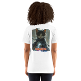 Camiseta Prémium Unisex Impresión Trasera de Gato "Garras Chidori" Michilandia | La tienda online de los fans de gatos