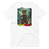Camiseta Prémium Unisex Impresión Trasera de Gato "Furia Felina Saiyajin" Michilandia | La tienda online de los fans de gatos