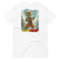 Camiseta Prémium Unisex Impresión Trasera de Gato "Pequeño Guerrero Z" Michilandia | La tienda online de los fans de gatos