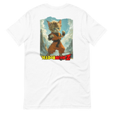 Camiseta Prémium Unisex Impresión Trasera de Gato "Pequeño Guerrero Z" Michilandia | La tienda online de los fans de gatos