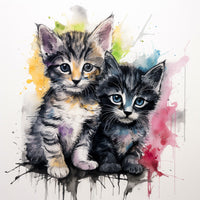 pintura de dos gatitos