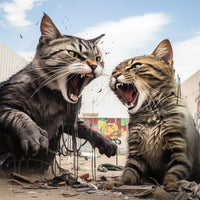 dos gatos peleandose