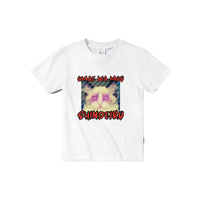 Camiseta júnior unisex estampado de gato "Mirada Mortal"