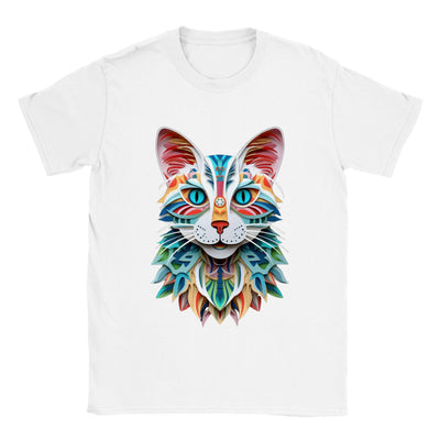 Camiseta unisex estampado de gato "Felino de Papel Cromático" Gelato