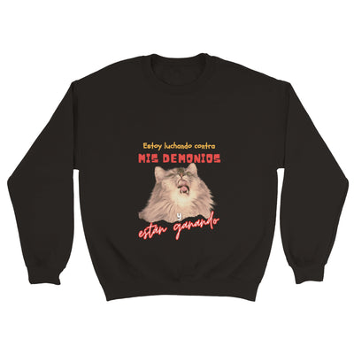 Sudadera Unisex Estampado de Gato "Lucha Interna" Michilandia | La tienda online de los fans de gatos