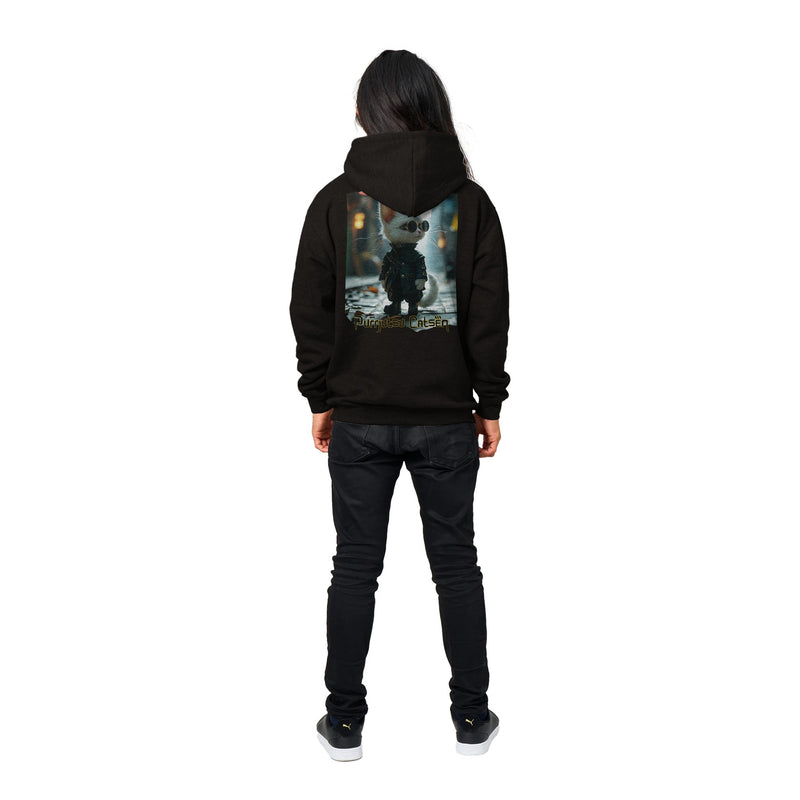 Sudadera con capucha Prémium Unisex Impresión Trasera de Gato "Exorcista Felino" Michilandia | La tienda online de los fans de gatos