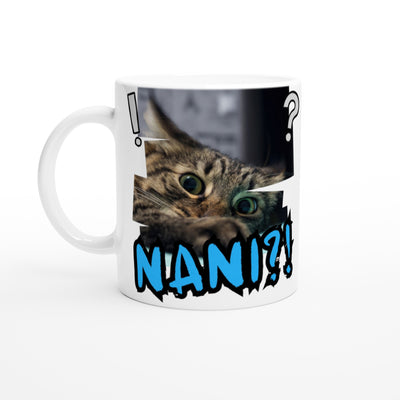 Taza Blanca con Impresión de Gato 