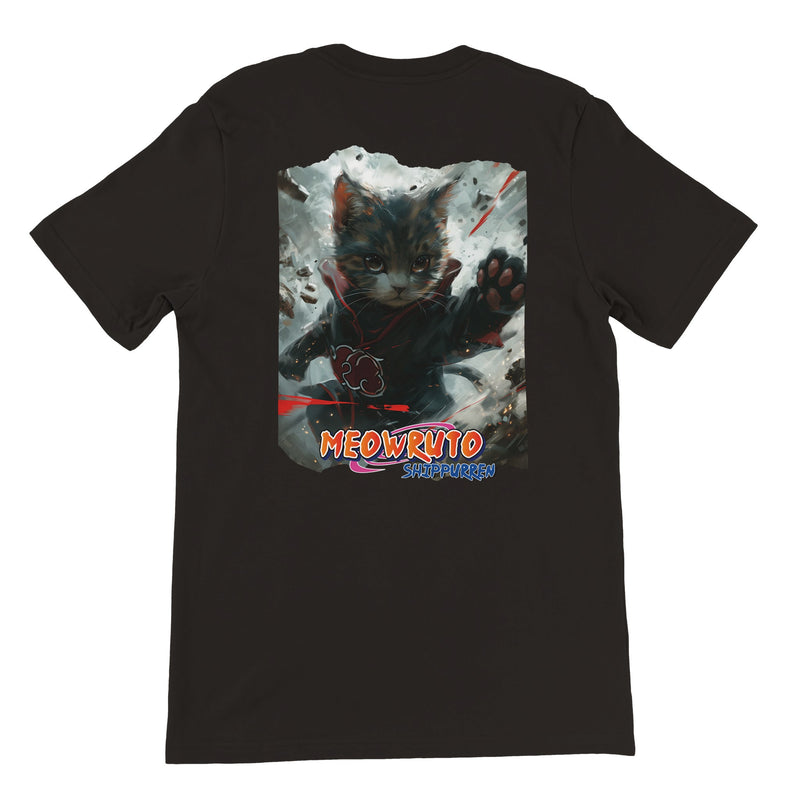 Camiseta Prémium Unisex Impresión Trasera de Gato 