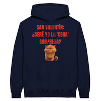 Sudadera con Capucha Unisex Estampado de Gato "Cena Sorpresa Miau" Michilandia | La tienda online de los fans de gatos