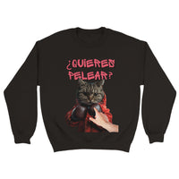 Sudadera Unisex Estampado de Gato "¿quieres pelear?" Michilandia | La tienda online de los fans de gatos