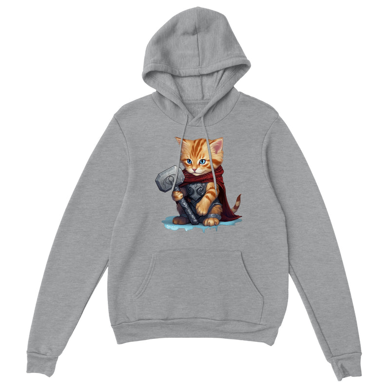 Sudadera con capucha unisex estampado de gato "Mighty Feline" Gelato