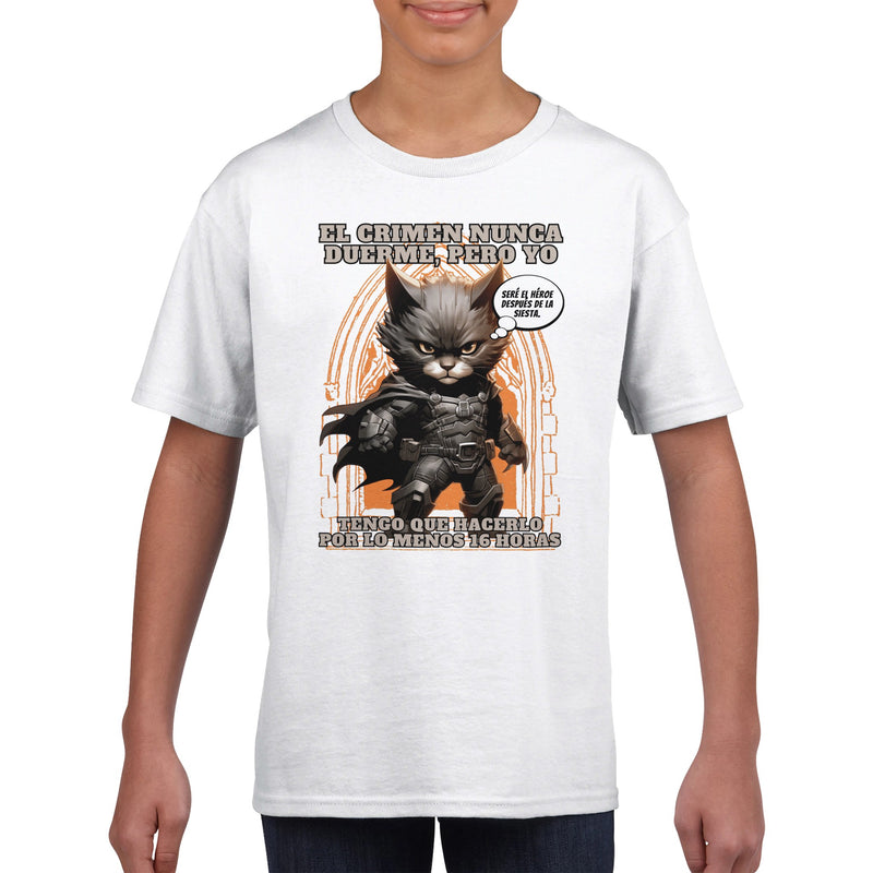 Camiseta Junior Unisex Estampado de Gato 