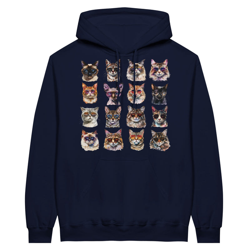 Sudadera con Capucha Unisex Estampado de Gato "Cool Cats" Michilandia | La tienda online de los fans de gatos