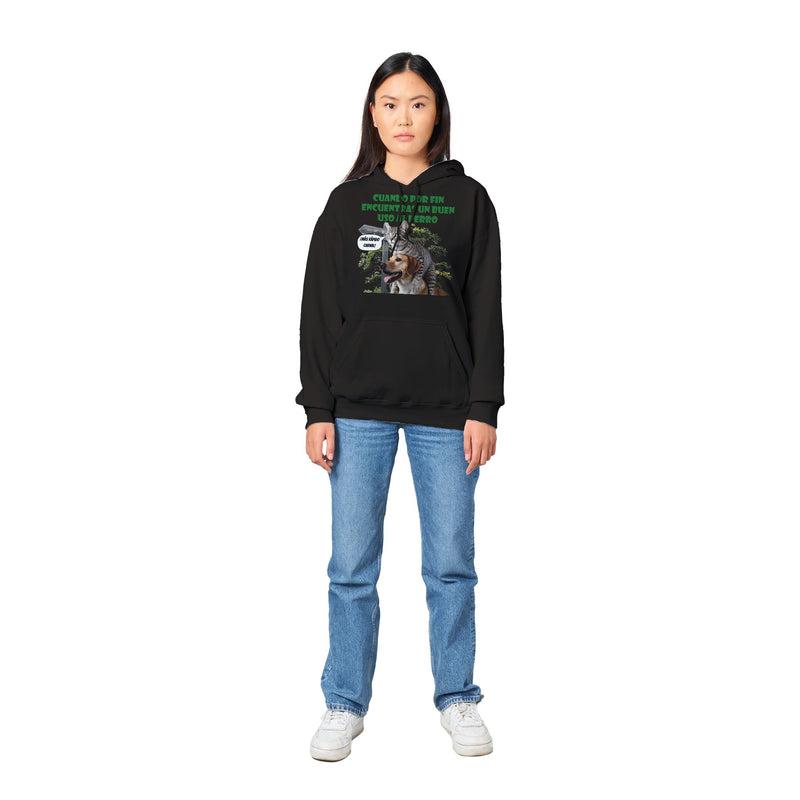 Sudadera con capucha unisex estampado de gato "El Transporte Felino" Gelato