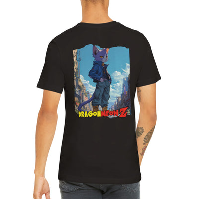 Camiseta Prémium Unisex Impresión Trasera de Gato 