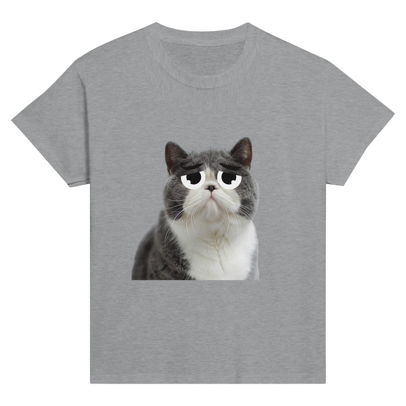 Camiseta Junior Unisex Estampado de Gato "Triste pero Gracioso" Michilandia