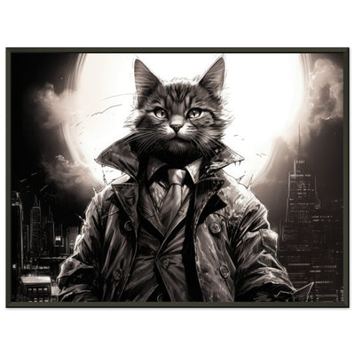 Póster semibrillante de gato con marco metal 