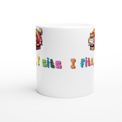 Taza Blanca con Impresión de Gato "Miau Apretado" Michilandia | La tienda online de los fans de gatos