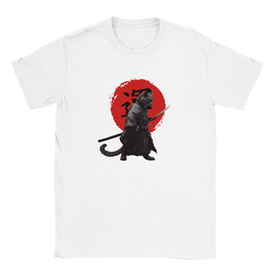 Camiseta Junior Unisex Estampado de Gato "Bushido Miau" Michilandia | La tienda online de los fans de gatos