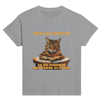 Camiseta Junior Unisex Estampado de Gato "Economista Felino" Michilandia | La tienda online de los fans de gatos