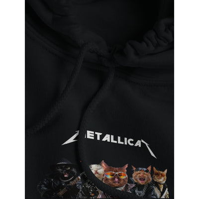 Sudadera con Capucha Unisex Estampado de Gato "Metallicat" Michilandia