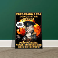 Póster Semibrillante de Gato con Marco Metal 