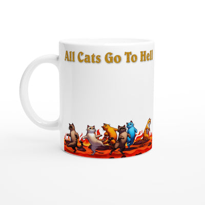 Taza Blanca con Impresión de Gato 