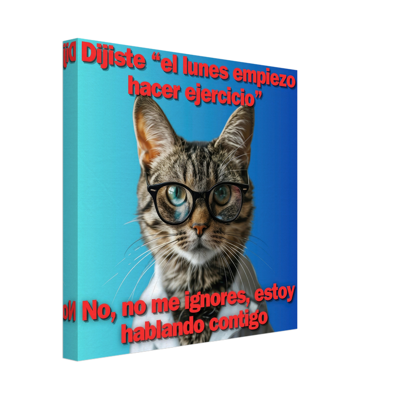 Lienzo de gato "Promesa de Ejercicio" Michilandia | La tienda online de los fans de gatos