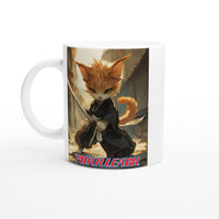 Taza Blanca con Impresión de Gato "Gatito Shinigami" Michilandia | La tienda online de los fans de gatos