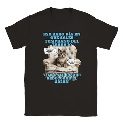 Camiseta unisex estampado de gato 