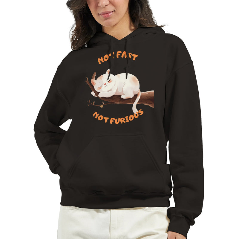 Sudadera con Capucha Unisex Estampado de Gato "Not Fast Not Furious" Michilandia | La tienda online de los fans de gatos