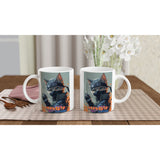 Taza Blanca con Impresión de Gato "Chidori Felino" Michilandia | La tienda online de los fans de gatos