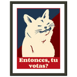 Póster de Gato con marco metal "Miau de Votante" Michilandia