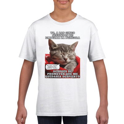 Camiseta Junior Unisex Estampado de Gato 