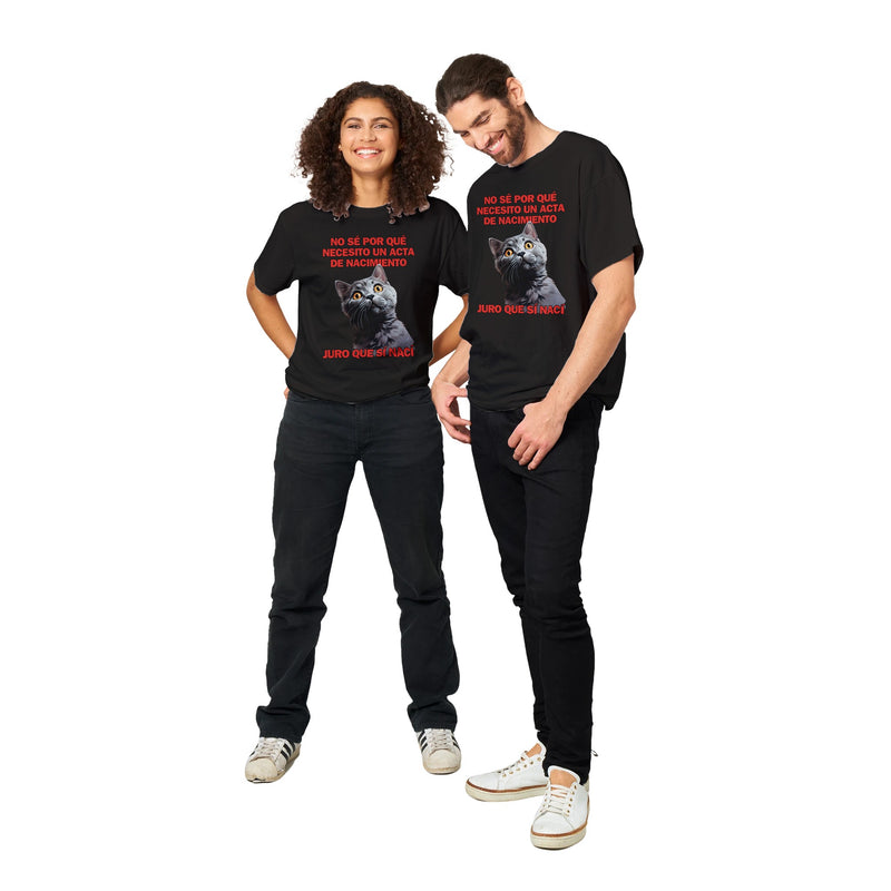 Camiseta Unisex Estampado de Gato "Sorpresa Burocrática" Michilandia | La tienda online de los fans de gatos