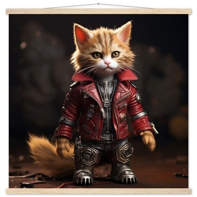 Póster semibrillante de gato con colgador "Michi Star Lord" Gelato