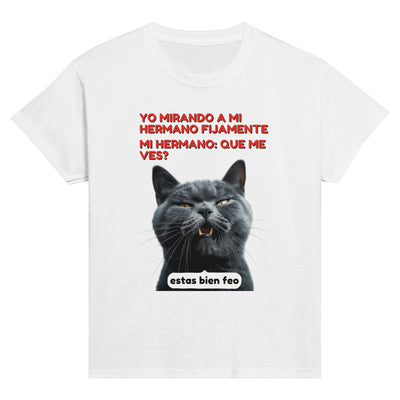 Camiseta Junior Unisex Estampado de Gato 