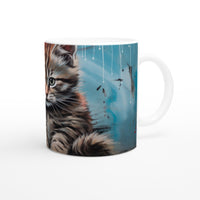 Taza blanca con impresión de gato "El Veterinario del Graffiti" Gelato