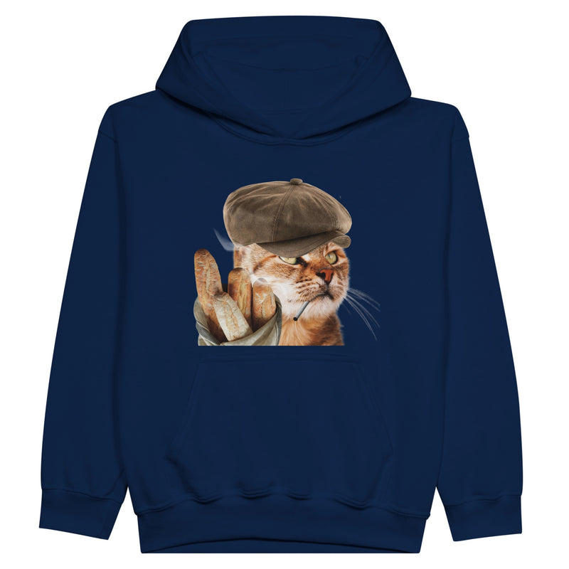 Sudadera con capucha júnior estampado de gato "Le Chat Parisien" Michilandia | La tienda online de los fans de gatos