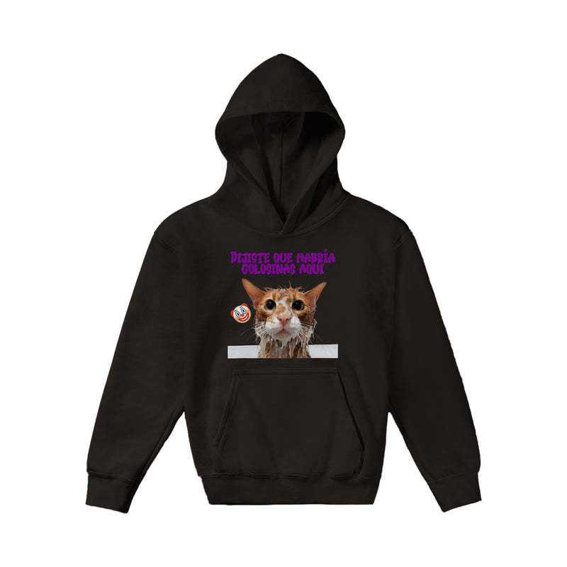 Sudadera con capucha júnior estampado de gato "Traición Felina" Gelato