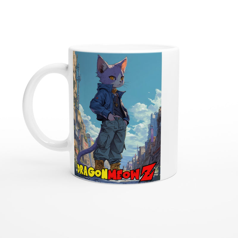 Taza Blanca con Impresión de Gato 