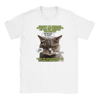 Camiseta júnior unisex estampado de gato "El Detector de Golosinas" Michilandia | La tienda online de los amantes de gatos