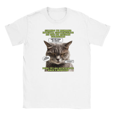 Camiseta júnior unisex estampado de gato 